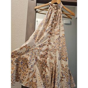 Zara cream halter neck Paisley dress